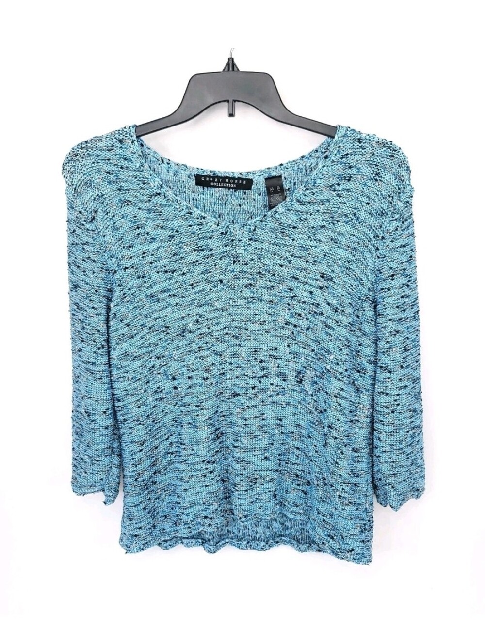 Crazy Horse Sweater Womens XL Knit Y2K Pullover V Neck Chunky Vintage Slinky